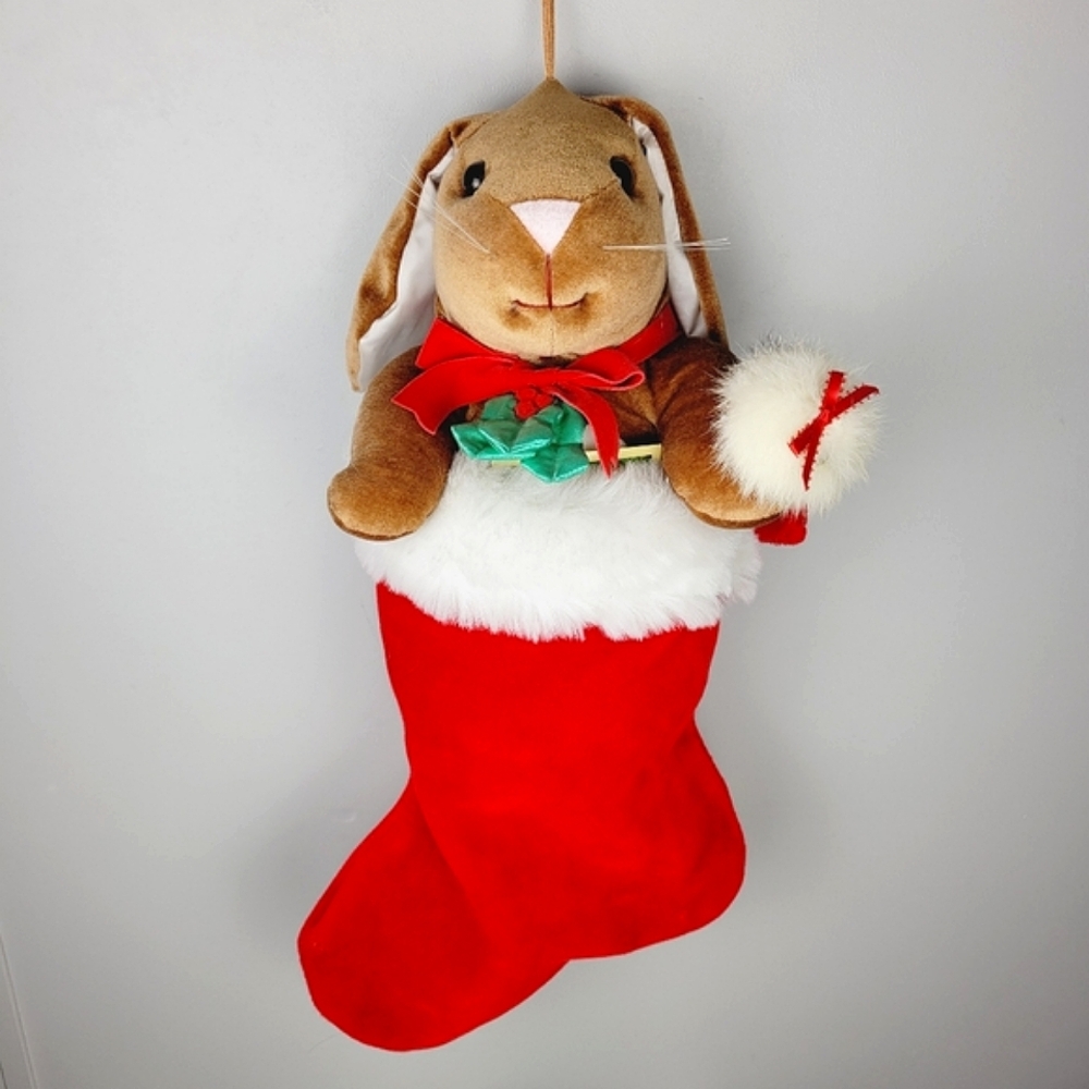Velveteen Rabbit Christmas Stocking 1985 Vintage Christmas Plush